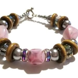 Lavender Gray Chunky Bracelet